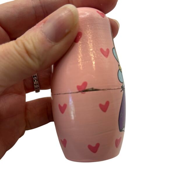 Handmade Russian Matroyshka Wood Nesting Dolls, Princess Theme Set of 5, Pink - Picture 5 of 5